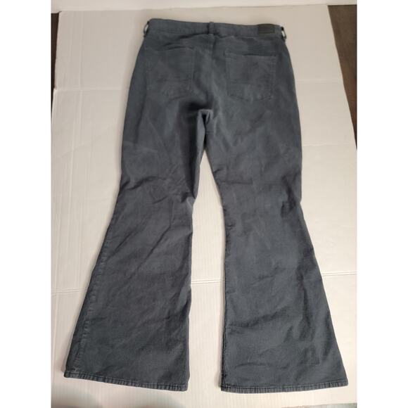 AMERICAN EAGLE Jeans Womens SZ 16 Super High Rise Flare Gray Corduroy 70's Inspo - Picture 7 of 10